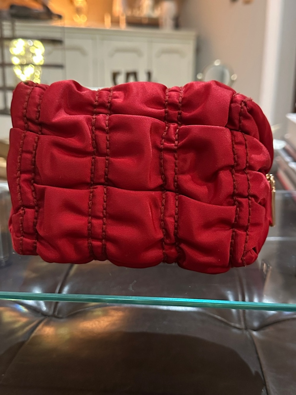 COACH Small Boxy Cosmetic Case w/Ruching Detail, in Red. NWOT - Picture 6 of 14